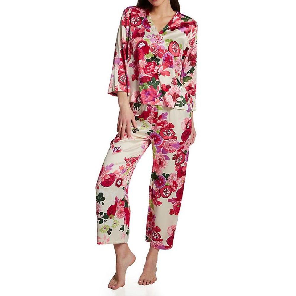 N by Natori Sofia Satin PJ Set -  Champagne Multi  SC6051